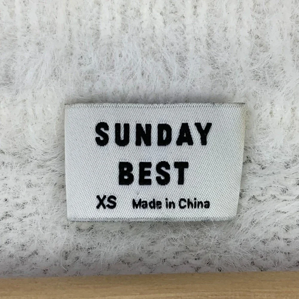 Sunday Best Aritzia Fuzzy Cropped Cardigan Women XS White Short Sleeve